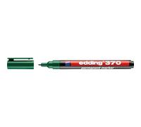 edding 370 Marqueur permanent - Vert - 1 stylo - Pointe ronde fine 1 mm - Imperméable, sèche vite - Marqueur polyvalent universel - pour carton, plastique, bois, métal, verre, pierre, toile
