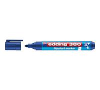 edding 380 Marqueur pour chevalets - bleu - 1 marqueur - pointe ronde 1,5-3 mm - marqueur pour écrire, dessiner et marquer sur du papier pour tableau de conférence - ne déborde pas - ne sèche pas