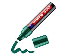 edding 390 Marqueur permanent - Vert - 1 stylo - Pointe biseautée épaisse 4-12 mm - Imperméable, sèche vite - Marqueur polyvalent universel - pour carton, plastique, bois, métal, verre, pierre, toile