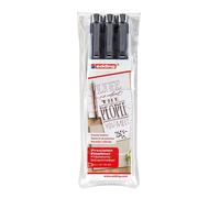 Edding 4-1800-3 Traceur à fibres - jeu de 3 0,1 / 0,3 / 0,5 mm, noir