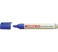 edding 22 EcoLine Marqueur permanent - 90% de plastique recyclé - pointe biseautée 5 mm bleu