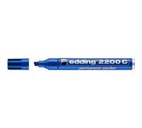 edding 2200 C Marqueur permanent - bleu - 10 stylos - pointe biseautée 1-5 mm - sèche vite - résiste à l'eau et à l'essuyage - pour carton, plastique, bois, métal - Marqueur universel