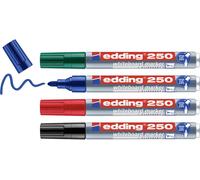 edding Marqueurs tableau blanc 4-250-4-2, pointe ronde 1,5-3 mm, effaçable, 4 pcs (B/V/R/N)