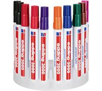 Edding 4-3000-10999 Marqueur permanent noir, rouge, bleu, vert, orange, marron,