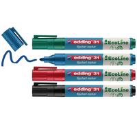 Edding 4-31-4 Marqueur pour tableau à feuilles mobiles pointe ronde 1.5 - 3 mm noir, rouge, bleu, vert 4 pc(s)