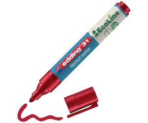 Edding 4-31002 Marqueur pour tableau à feuilles mobiles pointe ronde 1.5 - 3 mm rouge