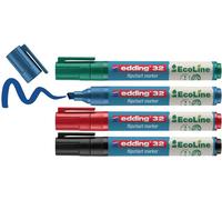 Edding 4-32-4 Marqueur pour tableau à feuilles mobiles 4-32-4 pointe biseau 1 - 5 mm noir, rouge, bleu, vert 4 pc(s)