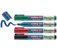 Edding 4-32-4 Marqueur pour tableau à feuilles mobiles pointe biseau 1 - 5 mm noir, rouge, bleu, vert 4 pc(s)