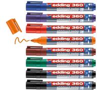 Edding 4-360-8-S2999 Set de marqueurs pour tableau blanc noir, rouge, bleu, vert, orange, marron, violet 8 pc(s)