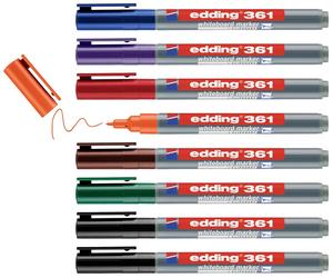 Edding 4-361-8-S2999 Set de marqueurs pour tableau blanc noir, rouge, bleu, vert, orange, marron, violet 8 pc(s)