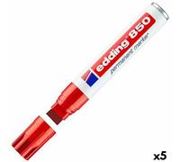 Edding 4-850 002 marqueur permanent Rouge Pointe biseautée 5 pièce(s)