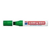 edding 850 Marqueur permanent - vert - 5 stylos - pointe biseautée 5-15 mm - pour des marquages larges - sèche vite, résiste à l'eau et aux frottements - pour carton, plastique, bois, métal, verre