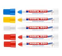 edding 4-950 Marqueur spécial 950 industry painter (1 x bleu, 1 x jaune, 1 x blanc, 2 x rouge, 10 mm)