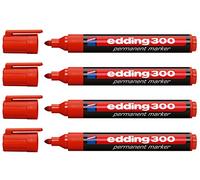 Edding 400 feutre permanent - RECHARGEABLE - rouge, 4er Set