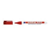 edding 400 Marqueur permanent - rouge - 10 stylos - pointe ronde fine 1 mm - sèche vite, résiste à l'eau et aux frottements - pour carton, plastique, bois, métal, verre