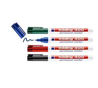 Edding 400 4-400-4-1999 Marqueur permanent noir, rouge, bleu, vert résiste à l'eau: oui