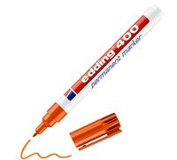edding 400 Marqueur permanent - orange - 1 stylo - pointe ronde fine 1 mm - sèche vite, résiste à l'eau et aux frottements - pour carton, plastique, bois, métal, verre