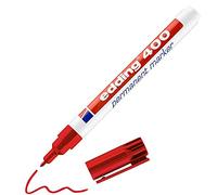edding 400 Marqueur permanent - rouge - 1 stylo - pointe ronde fine 1 mm - sèche vite, résiste à l'eau et aux frottements - pour carton, plastique, bois, métal, verre