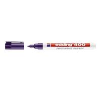 edding 400 Marqueur permanent - violet - 1 stylo - pointe ronde fine 1 mm - sèche vite, résiste à l'eau et aux frottements - pour carton, plastique, bois, métal, verre