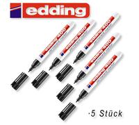 Edding 400 Noir Marqueur Permanent Stylo Imperméable 5 Pièces