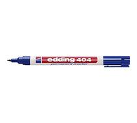 Edding 404 Marqueur permanent - bleu - 1 stylo - pointe ronde extra fine,75 mm - sèche vite, résiste à l'eau et aux frottements - pour carton, plastique, bois, métal, verre