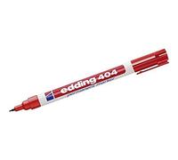 Edding 404 Marqueur permanent - rouge - 1 stylo - pointe ronde extra fine,75 mm - sèche vite, résiste à l'eau et aux frottements - pour carton, plastique, bois, métal, verre