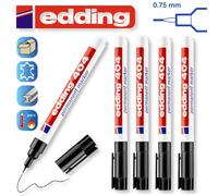 Edding 404 Noir Marqueur Permanent Stylo Étanche EF Extra Fin 5 Pièces