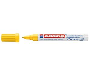 Edding 4040 Marqueur peinture à encre mate - 1 marqueur - pointe ogive 1-2 mm - jaune - pour écrire et décorer sur surfaces rugueuses, foncées ou poreuses - idéal pour terre cuite, carton, bois