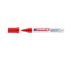 edding 4040 Marqueur peinture à encre mate - 10 marqueurs - pointe ogive 1-2 mm - rouge - pour écrire et décorer sur surfaces rugueuses, foncées ou poreuses - idéal pour terre cuite, carton, bois