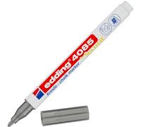 edding 4085 Marqueur craie liquide - argent - 1 feutre craie liquide - pointe ronde 1-2mm - feutre craie effacable pour écrire sur les vitres,le verre - feutre craie ardoise aux couleurs opaques