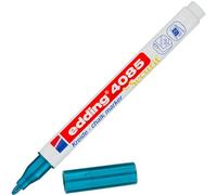 edding Marqueur craie liquide 4085 – Bleu métallisé, pointe ronde fine, pour tableau, verre, déco