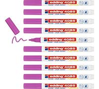 edding 4085 Marqueur craie liquide - rose - 10 feutres craie liquide - pointe ronde 1-2mm - feutre craie effacable pour écrire sur les vitres,le verre - feutre craie ardoise aux couleurs opaques