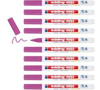 edding 4085 Marqueur craie liquide - rose - 10 feutres liquides - pointe ronde 1-2mm - feutre craie effacable pour écrire sur les vitres,le verre - feutre ardoise aux couleurs opaques