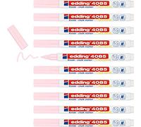 edding 4085 Marqueur craie liquide - rose pastel - 10 feutres liquides - 1-2 mm - feutre craie effacable pour écrire sur les vitres,le verre - feutre ardoise aux couleurs opaques