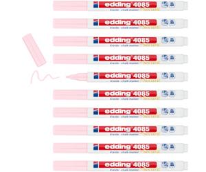 edding 4085 Marqueur craie liquide - rose pastel - 10 feutres liquides - 1-2 mm - feutre craie effacable pour écrire sur les vitres,le verre - feutre ardoise aux couleurs opaques