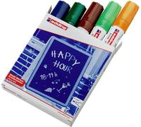 edding 4090 Marqueur craie liquide - assorti II - 5 feutres craie liquide - 4-15 mm - feutre craie effacable pour écrire sur les vitres,le verre - feutre craie ardoise aux couleurs opaques