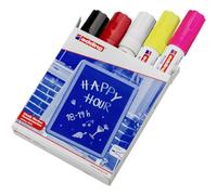 edding 4090 Marqueur craie liquide - assorti I - 5 feutres craie liquide - 4-15 mm - feutre craie effacable pour écrire sur les vitres,le verre - feutre craie ardoise aux couleurs opaques