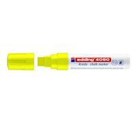 edding 4090 Marqueur craie liquide - jaune fluorescent - 5 feutres craie liquide - 4-15 mm - feutre craie effacable pour écrire sur les vitres,le verre - feutre craie ardoise aux couleurs opaques