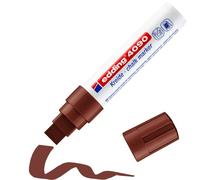 edding 4090 Marqueur craie liquide - marron - 1 feutre craie liquide - pointe biseautée 4-15mm - feutre craie effacable pour écrire sur les vitres,le verre - feutre craie ardoise aux couleurs opaques
