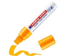 edding 4090 Marqueur craie liquide - orange fluorescent - 1 feutre craie liquide - 4-15 mm - feutre craie effacable pour écrire sur les vitres,le verre - feutre craie ardoise aux couleurs opaques