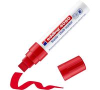 Edding 4090 Marqueur Craie Liquide - Rouge - 1 Feutre Craie Liquide - Pointe Biseautée 4-15 Mm - Feutre Craie Effacable Pour Écrire Sur Les Vitres,Le Verre - Feutre Craie Ardoise Aux Couleurs Opaques
