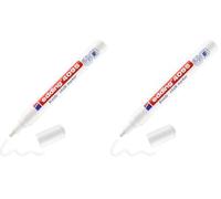 Edding 4095 1 Marqueur craie liquide blanc pointe ronde 2-3 mm - effacable pour écrire sur les vitres,le verre - feutre craie ardoise aux couleurs opaques (Lot de 2)