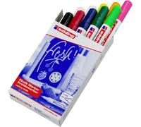 Edding 4095 4-4095999 Marqueur craie blanc, blanc, noir, rouge, bleu, vert, vert clair, jaune fluorescent, orange fluorescent