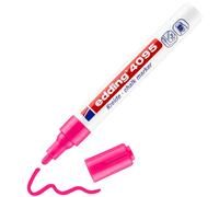 edding 4095 Marqueur craie liquide - rose fluorescent - 1 feutre craie liquide - 2-3 mm - feutre craie effacable pour écrire sur les vitres,le verre - feutre craie ardoise aux couleurs opaques