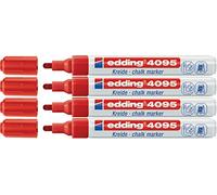 Edding 4095 Lot de 4 marqueurs à craie Rouge 2-3 mm