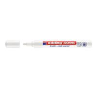 edding 4095 Marqueur craie couleur blanc lavable pour flacons lisses