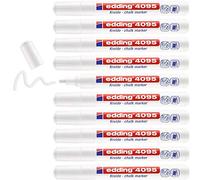 Edding 4095 Lot de 5 marqueurs à craie pour fenêtre, 2 à 3 mm, en noir, bleu, rouge, vert et blanc