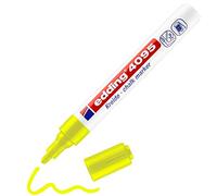 edding 4095 Marqueur craie liquide - jaune fluorescent - 1 feutre craie liquide - 2-3 mm - feutre craie effacable pour écrire sur les vitres,le verre - feutre craie ardoise aux couleurs opaques