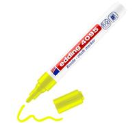 Edding 4095 Marqueur craie liquide - jaune fluorescent - 1 feutre liquide - 2-3 mm - feutre craie effacable pour écrire sur les vitres,le verre - feutre ardoise aux couleurs opaques