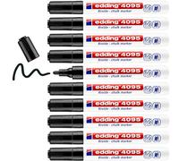 edding 4095 Marqueur craie liquide - noir - 10 feutres craie liquide - pointe ronde 2-3 mm - feutre craie effacable pour écrire sur les vitres,le verre - feutre craie ardoise aux couleurs opaques
